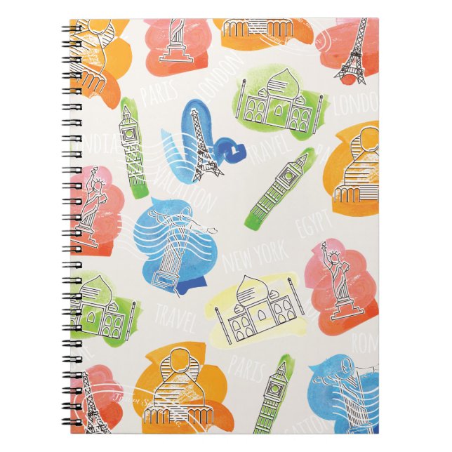 Vintage Travel Tickets Spiral Notebook (Front)