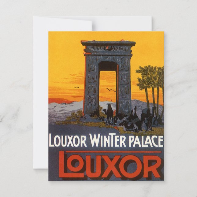 Vintage Travel to Cairo, Eygpt, Biplane Aeroplane Invitation (Front)