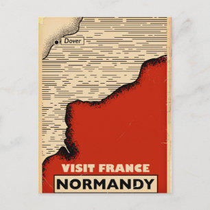 Vintage travel To Normandy, France Postcard