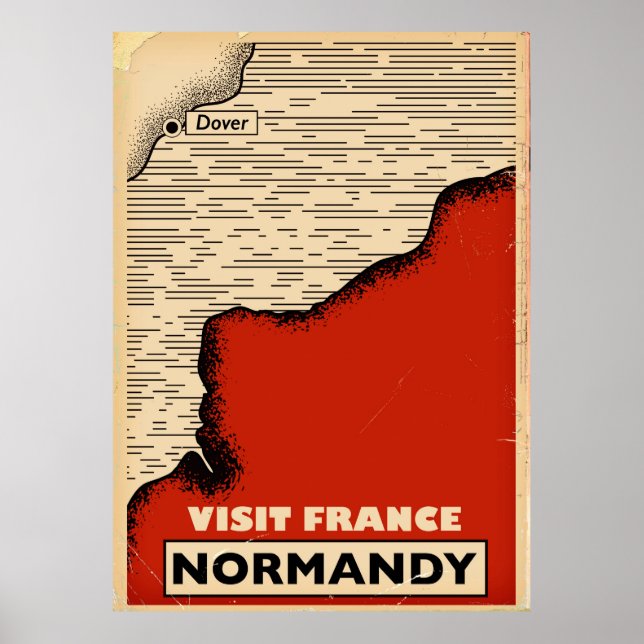 Vintage travel To Normandy, France Poster (Front)