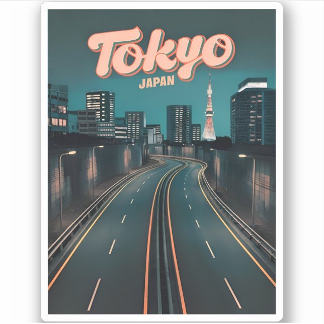 Vintage Travel Tokyo Japan Cityscape Retro Scenic (Front)