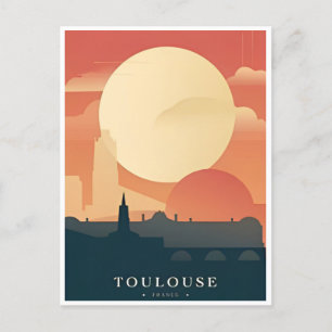 vintage travel toulouse France tourism retro Postcard