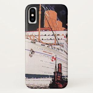 Vintage Travel Transportation Cruise Ship at Night Case-Mate iPhone Case