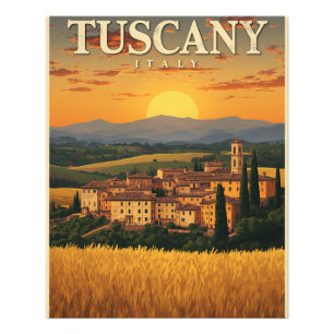 Vintage Travel Tuscany Italy Retro Scenic Photo Print