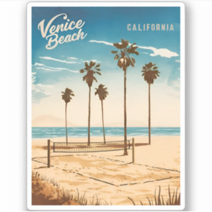 Vintage Travel Venice Beach California Retro Style