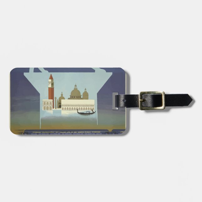 Vintage Travel Venice Orient Express Luggage Tag (Front Horizontal)