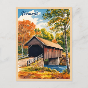 Vintage Travel Vermont Landscape Retro Scenic Postcard