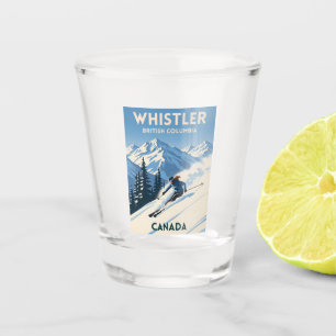 Vintage Travel Whistler British Columbia Skiing Shot Glass