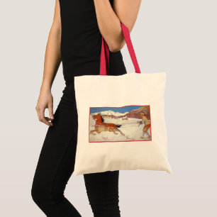 Vintage Travel, Winter in Engadin Switzerland Tote Bag