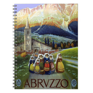 Vintage Travel, Women of Abruzzo, Italy Notebook