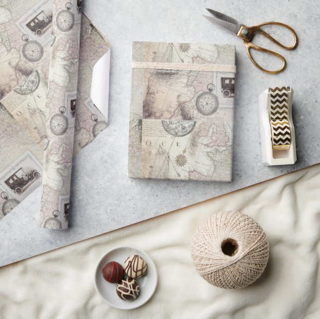 Vintage travel  wrapping paper (Crafts)