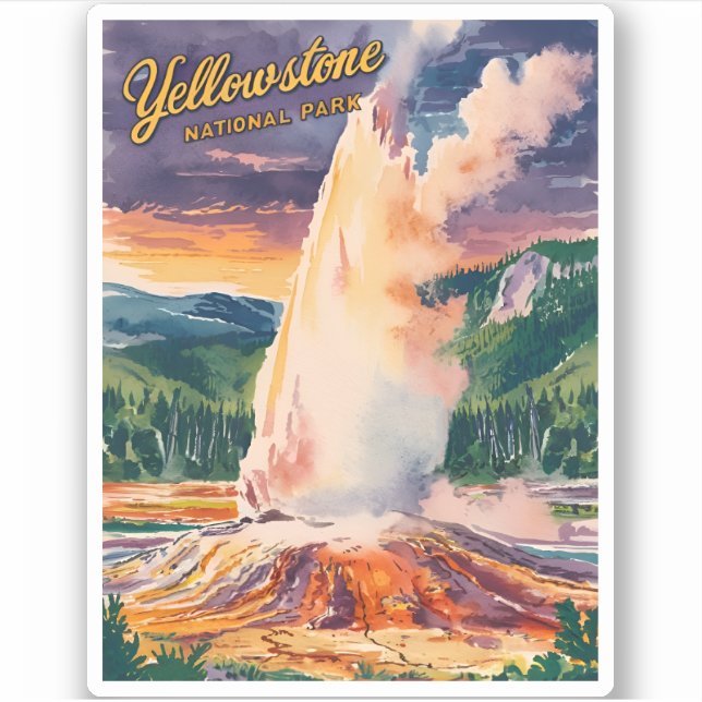 Vintage Travel Yellowstone National Park Retro (Front)