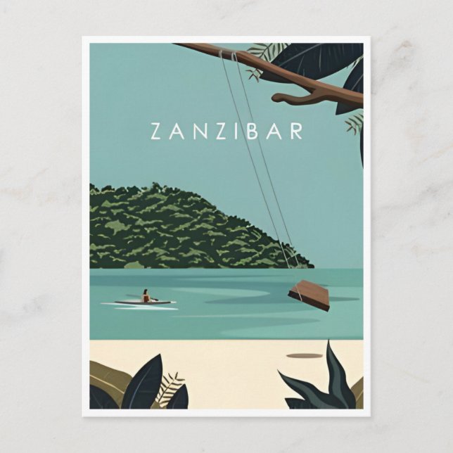 Vintage travel Zanzibar Tanzania Africa Lake  Postcard (Front)