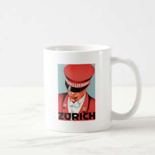 Vintage Travel Zurich Switzerland Label Art Coffee Mug