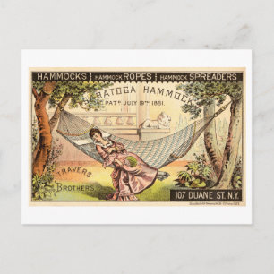Vintage Travers Brothers Hammock Advertisement Postcard
