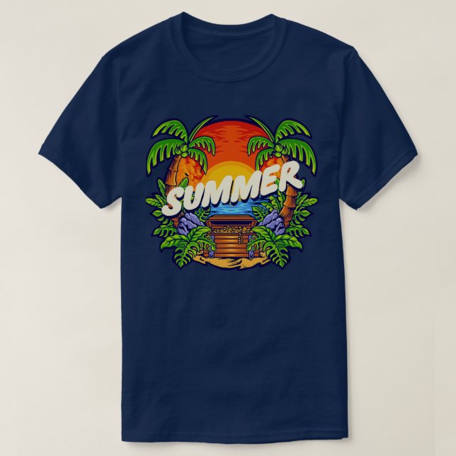 Vintage treasure island Beach Retro Summer T-Shirt (Design Front)