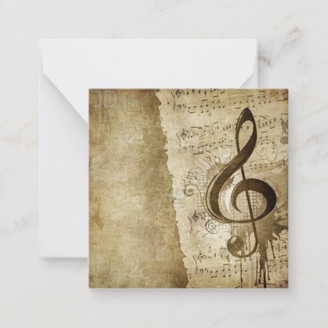 Vintage Treble Clef Card (Front)