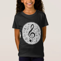 Vintage Treble Clef Music Notes Design
