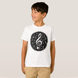 Vintage Treble Clef Music Notes Student T-Shirt