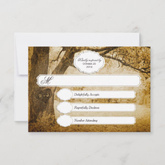 Vintage Tree Carving Wedding RSVP 1.0