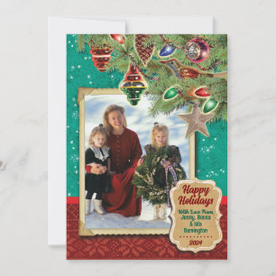 Vintage Tree Christmas Photo Cards
