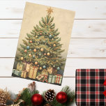 Vintage Tree Christmas Winter Aged Decoupage Tissue Paper<br><div class="desc">This design may be personalised by choosing the Edit Design option. You may also transfer onto other items. Contact me at colorflowcreations@gmail.com or use the chat option at the top of the page if you wish to have this design on another product or need assistance. See more of my designs...</div>