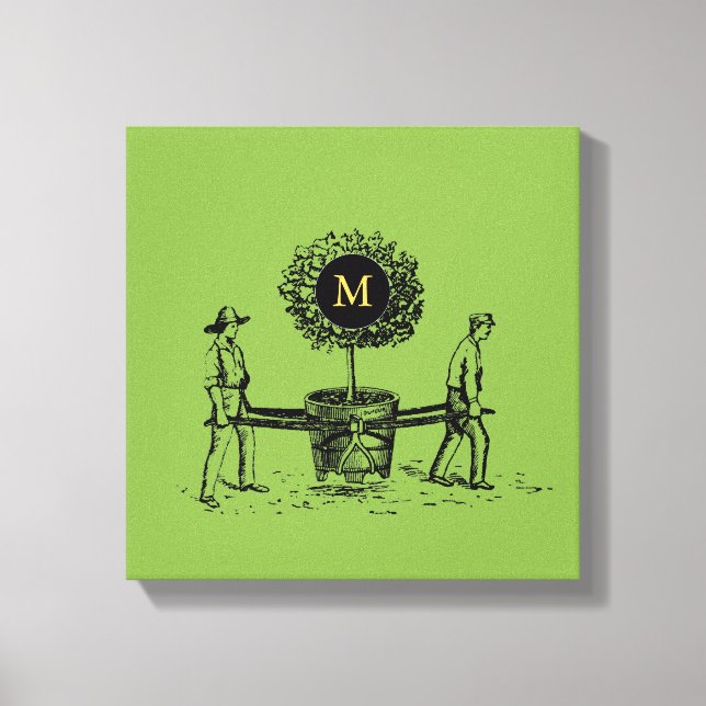 Vintage Tree Family Reunion Monogram Canvas (Front)