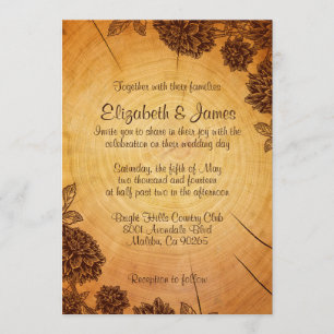 Vintage Tree Ring Wedding Invitations