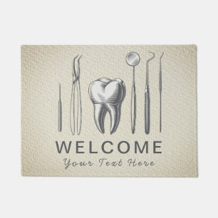 Vintage Trendy Dentist Professional Dental         Doormat