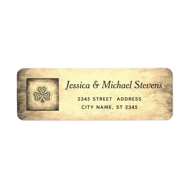 Vintage trendy grundge Irish shamrock Label (Front)