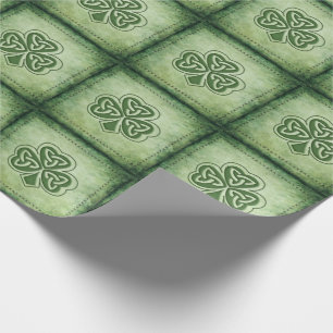 Vintage trendy grundge Irish shamrock Wrapping Paper
