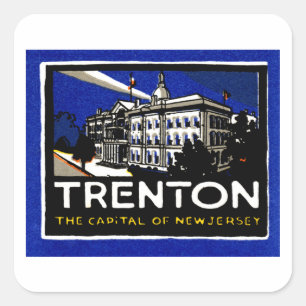 Vintage Trenton NJ Poster Square Sticker
