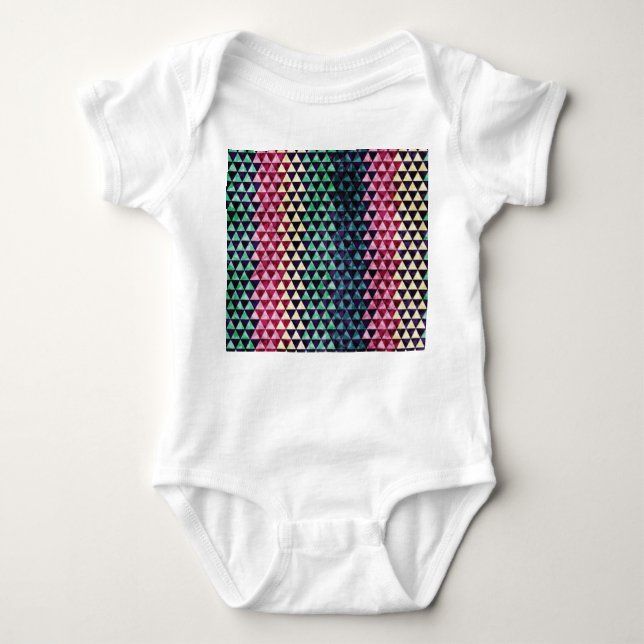 Vintage Triangle Geometric Seamless Pattern Baby Bodysuit (Front)