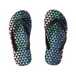Vintage Triangle Geometric Seamless Pattern Kid's Jandals