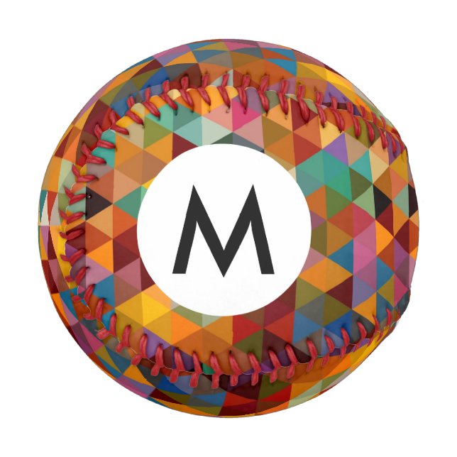 Vintage Triangles Pattern Background. Baseball (Front Left)