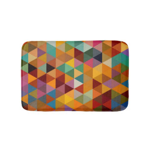 Vintage Triangles Pattern Background. Bath Mat