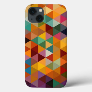 Vintage Triangles Pattern Background. iPhone 13 Case