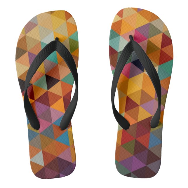 Vintage Triangles Pattern Background. Jandals (Footbed)