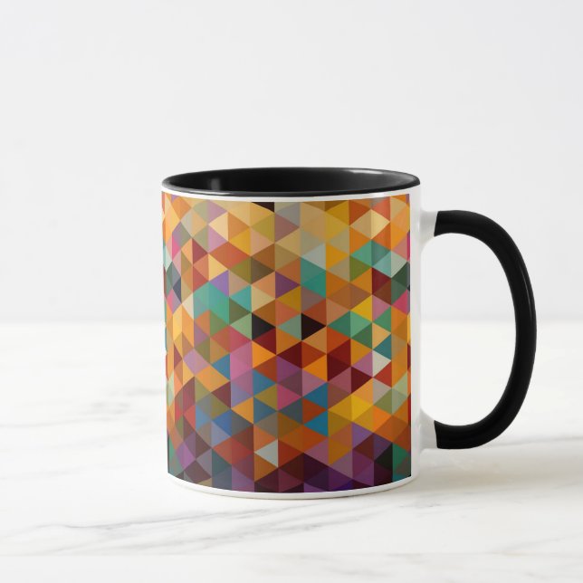 Vintage Triangles Pattern Background. Mug (Right)