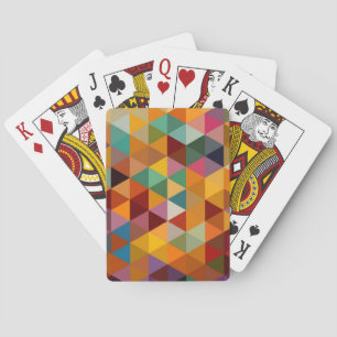 Vintage Triangles Pattern Background. Playing Cards