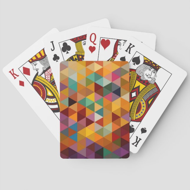 Vintage Triangles Pattern Background. Playing Cards (Back)