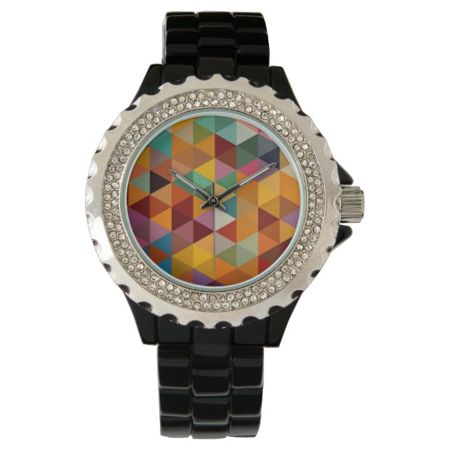 Vintage Triangles Pattern Background. Watch (Front)