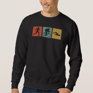 Vintage Triathlon Box Biker Runner Swimmer Cyclist Sweatshirt
