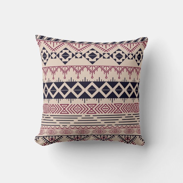 Vintage tribal Aztec background, ethnic pattern. Cushion (Front)
