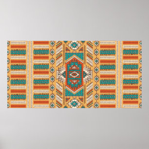 Vintage tribal ethnic seamless illustration patter poster