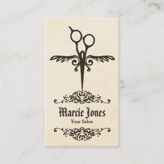 vintage tribal hairstylist hair stylist shears business card