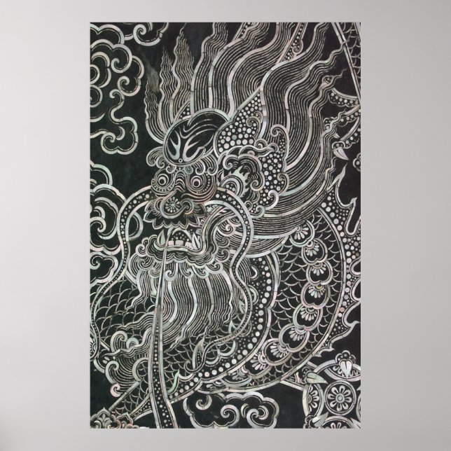 Vintage Tribal Japanese Dragon Poster (Front)