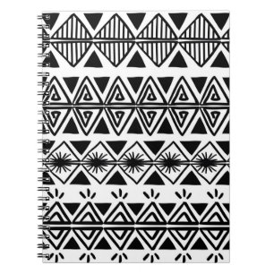 Vintage tribal pattern with black and white hand d notebook
