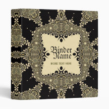Vintage Tribal Tattoo Decorative Gold Black Binder