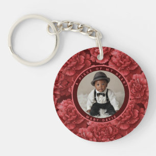 Vintage tribute gift Floral Carnation Key Ring